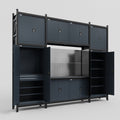 M121 Modular Work Bench - H3100mm x W3840mm | Laminate WBT | Dark Grey