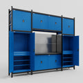 M121 Modular Work Bench - H3100mm x W3840mm | Laminate WBT | Blue