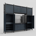 M121 Modular Work Bench - H3100mm x W3840mm | Laminate WBT | Dark Grey