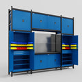 M121 Modular Work Bench - H3100mm x W3840mm | Laminate WBT | Blue