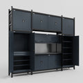 M121 Modular Work Bench - H3100mm x W3840mm | Laminate WBT | Dark Grey