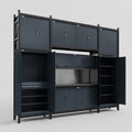 M121 Modular Work Bench - H3100mm x W3840mm | Laminate WBT | Dark Grey