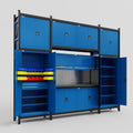 M121 Modular Work Bench - H3100mm x W3840mm | Laminate WBT | Blue