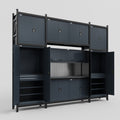 M121 Modular Work Bench - H3100mm x W3840mm | Laminate WBT | Dark Grey