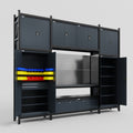 M121 Modular Work Bench - H3100mm x W3840mm | Laminate WBT | Dark Grey