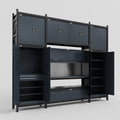 M121 Modular Work Bench - H3100mm x W3840mm | Laminate WBT | Dark Grey