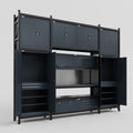M121 Modular Work Bench - H3100mm x W3840mm | Laminate WBT | Dark Grey