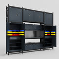 M121 Modular Work Bench - H3100mm x W3840mm | Laminate WBT | Dark Grey