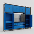 M121 Modular Work Bench - H3100mm x W3840mm | Laminate WBT | Blue