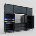M121 Modular Work Bench - H3100mm x W3840mm | Laminate WBT | Dark Grey