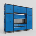 M121 Modular Work Bench - H3100mm x W3840mm | Laminate WBT | Blue