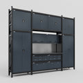 M121 Modular Work Bench - H3100mm x W3840mm | Laminate WBT | Dark Grey