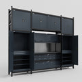 M121 Modular Work Bench - H3100mm x W3840mm | Laminate WBT | Dark Grey
