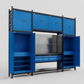 M121 Modular Work Bench - H3100mm x W3840mm | Laminate WBT | Blue