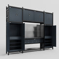 M121 Modular Work Bench - H3100mm x W3840mm | Laminate WBT | Dark Grey