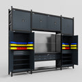 M121 Modular Work Bench - H3100mm x W3840mm | Laminate WBT | Dark Grey