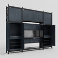 M121 Modular Work Bench - H3100mm x W3840mm | Laminate WBT | Dark Grey