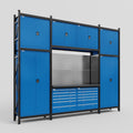 M121 Modular Work Bench - H3100mm x W3840mm | Laminate WBT | Blue