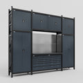 M121 Modular Work Bench - H3100mm x W3840mm | Laminate WBT | Dark Grey
