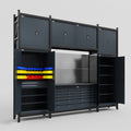 M121 Modular Work Bench - H3100mm x W3840mm | Laminate WBT | Dark Grey