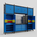 M121 Modular Work Bench - H3100mm x W3840mm | Laminate WBT | Blue