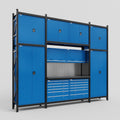 M121 Modular Work Bench - H3100mm x W3840mm | Laminate WBT | Blue