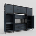 M121 Modular Work Bench - H3100mm x W3840mm | Laminate WBT | Dark Grey