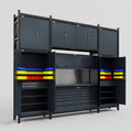 M121 Modular Work Bench - H3100mm x W3840mm | Laminate WBT | Dark Grey