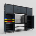 M121 Modular Work Bench - H3100mm x W3840mm | Laminate WBT | Dark Grey