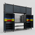 M121 Modular Work Bench - H3100mm x W3840mm | Laminate WBT | Dark Grey