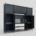 M121 Modular Work Bench - H3100mm x W3840mm | Laminate WBT | Dark Grey