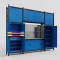 M121 Modular Work Bench - H3100mm x W3840mm | MDF WBT | Blue