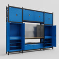 M121 Modular Work Bench - H3100mm x W3840mm | MDF WBT | Blue