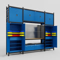 M121 Modular Work Bench - H3100mm x W3840mm | MDF WBT | Blue