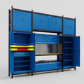 M121 Modular Work Bench - H3100mm x W3840mm | MDF WBT | Blue