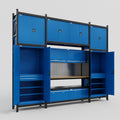 M121 Modular Work Bench - H3100mm x W3840mm | MDF WBT | Blue