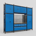 M121 Modular Work Bench - H3100mm x W3840mm | MDF WBT | Blue