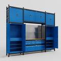 M121 Modular Work Bench - H3100mm x W3840mm | MDF WBT | Blue