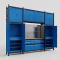 M121 Modular Work Bench - H3100mm x W3840mm | MDF WBT | Blue