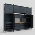 M121 Modular Work Bench - H3100mm x W3840mm | MDF WBT | Dark Grey