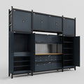 M121 Modular Work Bench - H3100mm x W3840mm | MDF WBT | Dark Grey