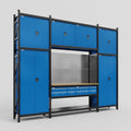 M121 Modular Work Bench - H3100mm x W3840mm | MDF WBT | Blue