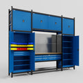 M121 Modular Work Bench - H3100mm x W3840mm | MDF WBT | Blue