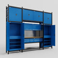 M121 Modular Work Bench - H3100mm x W3840mm | MDF WBT | Blue
