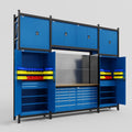 M121 Modular Work Bench - H3100mm x W3840mm | MDF WBT | Blue