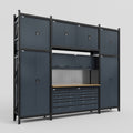 M121 Modular Work Bench - H3100mm x W3840mm | MDF WBT | Dark Grey
