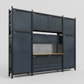 M121 Modular Work Bench - H3100mm x W3840mm | MDF WBT | Dark Grey