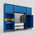 M121 Modular Work Bench - H3100mm x W3840mm | MDF WBT | Blue