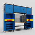 M121 Modular Work Bench - H3100mm x W3840mm | MDF WBT | Blue