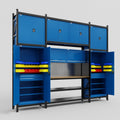 M121 Modular Work Bench - H3100mm x W3840mm | MDF WBT | Blue